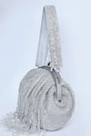 Buy_Kreivo by Vamanshi Damania_Silver Tassels Potli Bag_Online_at_Aza_Fashions