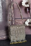 Shop_Kreivo by Vamanshi Damania_Gold Bead Embellished Bag _at_Aza_Fashions