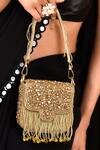 Buy_Kreivo by Vamanshi Damania_Gold Bead Embellished Bag 