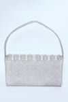 Shop_Kreivo by Vamanshi Damania_Silver Bead And Crystal Embroidered Envelope Bag _Online_at_Aza_Fashions