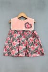 Buy_Label Neeti_Pink Cotton Fabric Flowers Vintage Floral Print Dress _at_Aza_Fashions