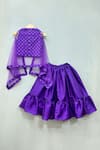 Shop_Label Neeti_Purple Brocade Woven Bandhani Placket Lehenga Set _at_Aza_Fashions