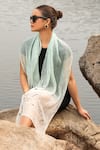 Shop_MODARTA_White Hand Embroidery Ombre Stole _Online_at_Aza_Fashions