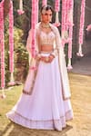 Buy_LASHKARAA_White Silk Embroidery Zari Sweetheart Neck Lehenga Blouse Set _Online_at_Aza_Fashions