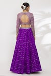 Shop_Vvani by Vani Vats_Purple Embroidery Sequin V Neck Lehenga Set _at_Aza_Fashions