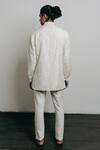 Shop_Krishna Mehta_White Cotton Viscose Embroidered Thread Floral Kurta _at_Aza_Fashions