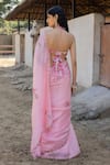 Shop_PUNIT BALANA_Pink Saree Organza Silk Masoom Gulaabi Marodi Work With Blouse _at_Aza_Fashions