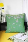 Buy_Mid July Home_Green Premium Cotton Thread Blossom Embroidered Cushion Cover _at_Aza_Fashions