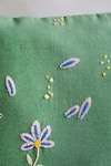 Buy_Mid July Home_Green Premium Cotton Thread Blossom Embroidered Cushion Cover _Online_at_Aza_Fashions