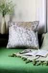 Buy_Mid July Home_Grey Jacquard Pearl Desert Abstract Woven Cushion Cover _at_Aza_Fashions