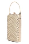 Shop_Richa Gupta_Gold Sequin Rectangular And Thread Work Bag _Online_at_Aza_Fashions