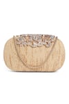 Buy_Richa Gupta_Gold Stone Textured Bejewelled Clasp Clutch _at_Aza_Fashions