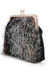 Buy_Richa Gupta_Black Fringe Textured Clutch _Online_at_Aza_Fashions