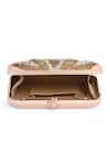 Shop_Richa Gupta_Pink Stone Suede Placement Embroidered Clutch 