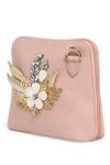 Shop_Richa Gupta_Pink Stone Suede Floral Motif Clutch _Online_at_Aza_Fashions