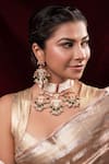 Buy_Anana_Gold Plated Semi Precious Stone Anuradha Polki Embellished Choker Set _at_Aza_Fashions