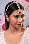 Buy_Anana_White Semi Precious Stone Anushka Tear Drop Carved Maangtikka _at_Aza_Fashions