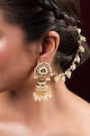 Buy_Anana_White Kundan Aradhya Moissanite Polki Studded Earrings _at_Aza_Fashions