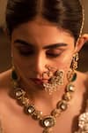 Buy_Anana_Gold Plated Kundan Chinmayi Moissanite Polki Embellished Nose Ring _at_Aza_Fashions