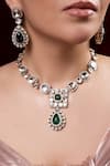 Buy_Anana_Green Kundan Geetanjali Stone Embellished Pendant Necklace Set _at_Aza_Fashions