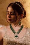 Buy_Anana_Green Kundan Karishma Moissanite Polki Studded Necklace Set _at_Aza_Fashions