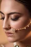 Buy_Anana_White Kundan Neelam Embellished Nose Ring _at_Aza_Fashions