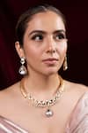 Buy_Anana_White Kundan Niharika Embellished Necklace Set _at_Aza_Fashions