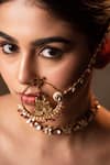 Anana_Green Kundan Radha Krishna Carved Nose Ring _Online_at_Aza_Fashions