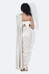 Shop_431-88 by Shweta Kapur_White Pleated Metallic Textured Pre-draped Saree  _at_Aza_Fashions