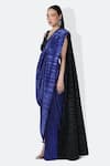 Shop_431-88 by Shweta Kapur_Blue Pleated Metallic Textured Pri Pre-draped Saree  _Online_at_Aza_Fashions