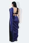 Shop_431-88 by Shweta Kapur_Blue Pleated Metallic Textured Pri Pre-draped Saree  _at_Aza_Fashions