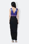 Shop_431-88 by Shweta Kapur_Black Japanese Crepe Solid Draped Lungi Skirt  _at_Aza_Fashions