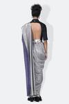 Shop_431-88 By Shweta Kapur_Black Japanese Crepe Solid Structured Plunging V Neck Bo Blouse _at_Aza_Fashions