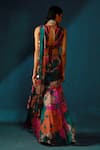 Shop_Basil Leaf_Multi Color Chinon Chiffon Tassel Pre-draped Saree With Blouse _at_Aza_Fashions