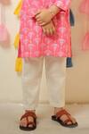 Buy_TINY COLOUR_Pink Mulmul Cotton Printed Floral Kurta And Pant Set _Online_at_Aza_Fashions