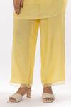 Shop Pants And Pajamas Yellow Chanderi, Cotton, Silk Embroidery V-neck Kurta And Pant Set Online at Aza Fashions Shop_Pants And Pajamas_Yellow Chanderi, Cotton, Silk Embroidery V-neck Kurta And Pant Set _Online_at_Aza_Fashions