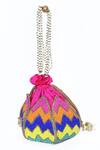 Shop_House of Webhin_Multi Color Beads Embellished Potli With Handle _Online_at_Aza_Fashions