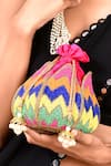 Buy_House of Webhin_Multi Color Beads Embellished Potli With Handle 