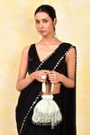 House of Webhin_Green Stones Embellished Potli With Handle _at_Aza_Fashions