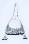 House of Webhin_White Stones Embellished Potli With Short Handle _Online_at_Aza_Fashions