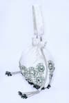 Buy_House of Webhin_White Stones Embellished Potli With Short Handle _Online_at_Aza_Fashions