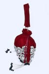 Buy_House of Webhin_Red Stones Work Potli With Handle _Online_at_Aza_Fashions