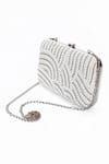 Buy_House of Webhin_White Pearls Embellished Clutch Bag With Sling Chain _Online_at_Aza_Fashions