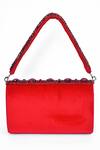 Shop_House of Webhin_Red Stones Embellished Flap Bag With Handle _Online_at_Aza_Fashions