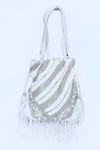 Shop_House of Webhin_White Pearls And Beads Embellished Potli Bag With Handle _Online_at_Aza_Fashions