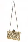 Buy_House of Webhin_Gold Mother Of Pearl Leaf Pattern Clutch _Online_at_Aza_Fashions