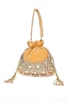 Shop_House of Webhin_Gold Stone Embroidered Potli Bag _Online_at_Aza_Fashions