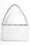 Shop_House of Webhin_White Rhinestone Embellished Flap Clutch Bag _Online_at_Aza_Fashions