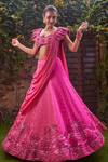 Buy_Label RSD_Pink Lehenga Saree Satin Organza And Crepe Hand Pre-draped With Blouse _at_Aza_Fashions