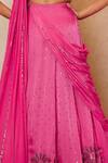 Label RSD_Pink Lehenga Saree Satin Organza And Crepe Hand Pre-draped With Blouse _Online_at_Aza_Fashions